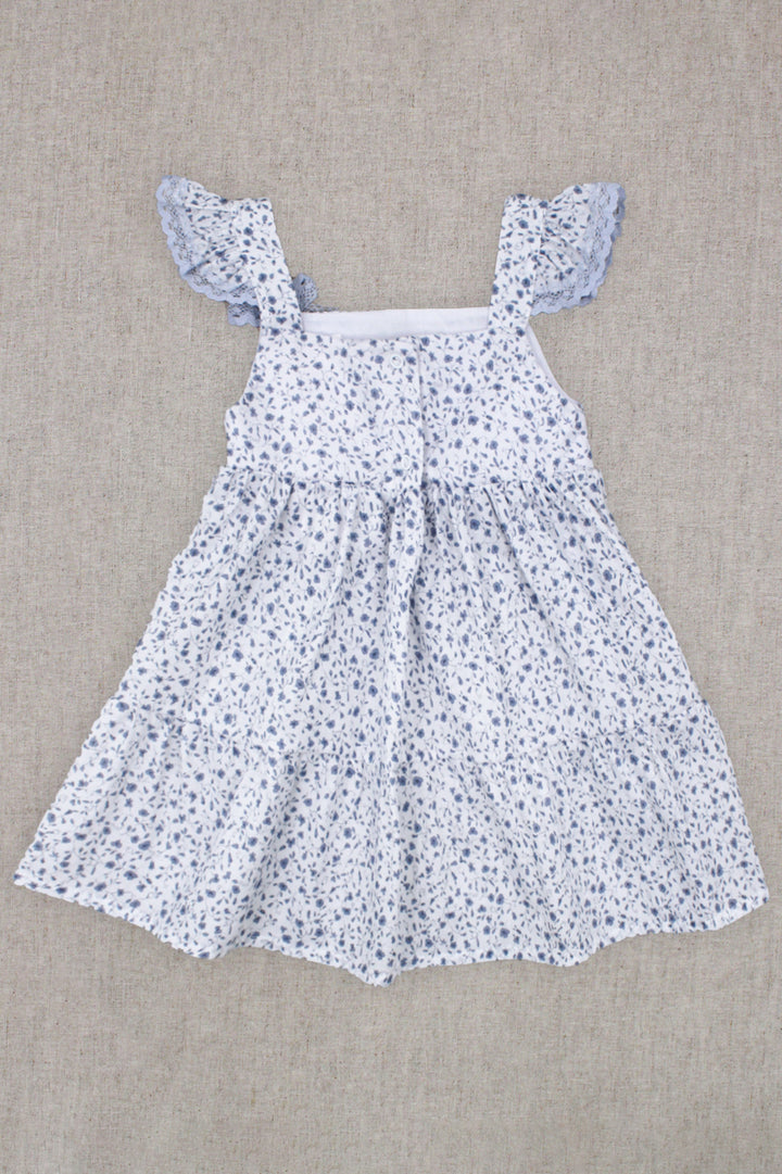 "Magnolia" Dusky Blue Floral Dress