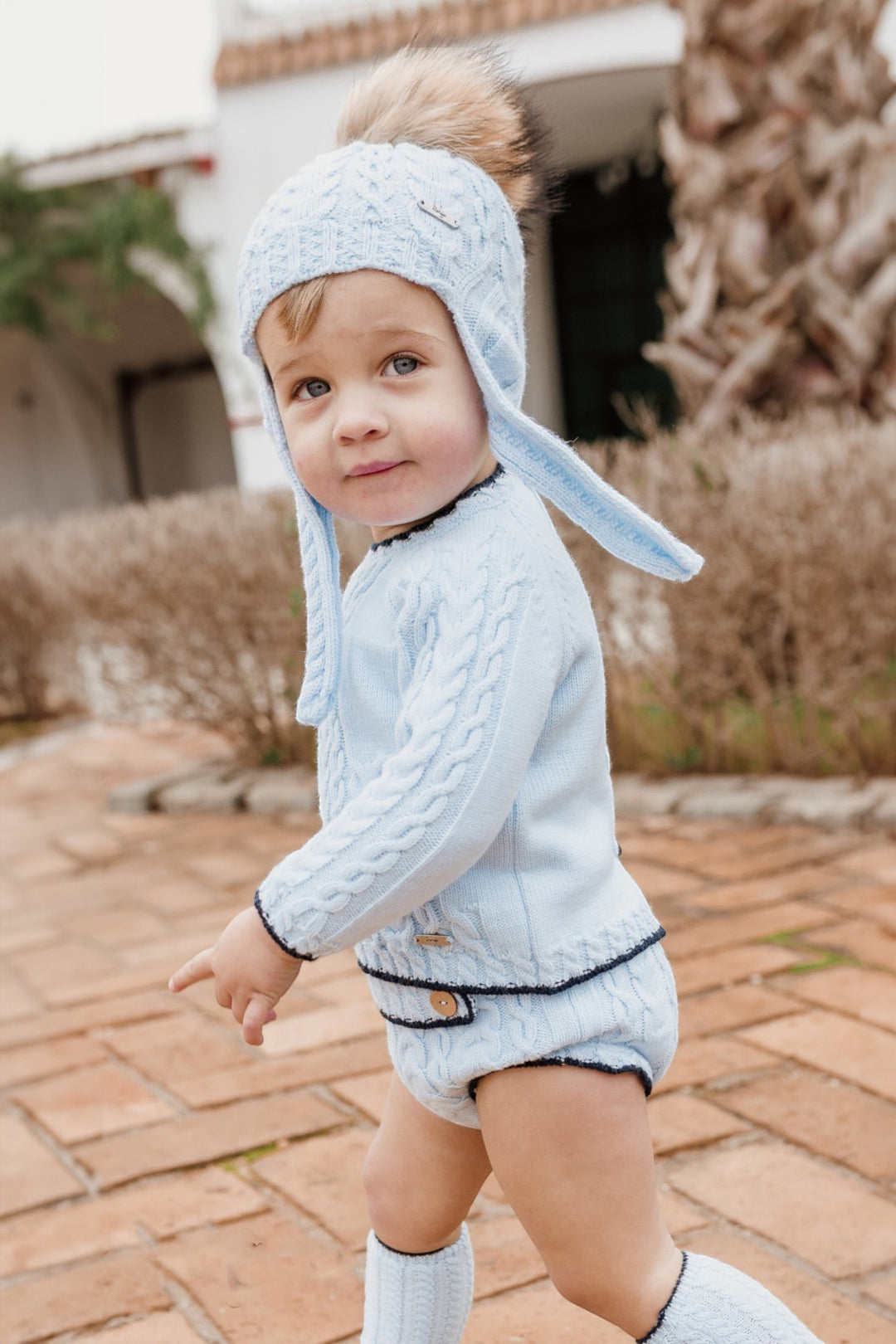 "Jacob" Baby Blue & Navy Knit Top & Jam Pants