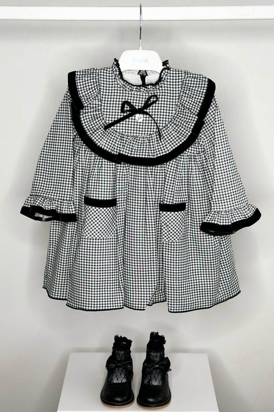 "Nora" Black Gingham Dress