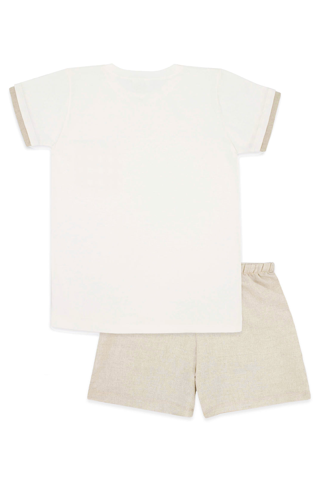 "Lucas" Beige Linen T-Shirt & Shorts