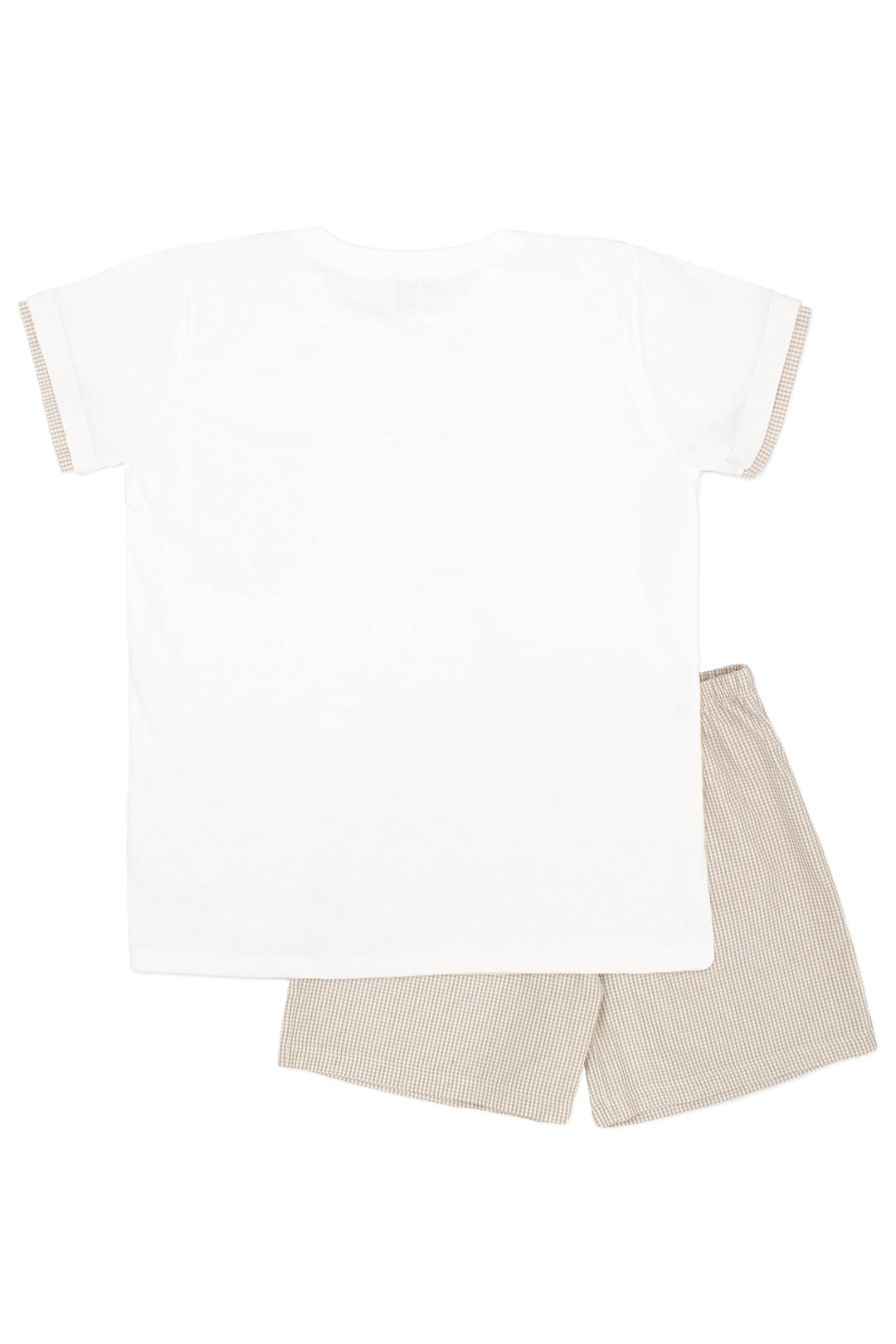 Rapife "Xavier" Beige Checked T-Shirt & Shorts | Millie and John