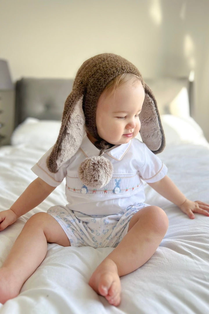 Pretty Originals "Silas" Smocked Bunny Shirt & Shorts | Millie and John