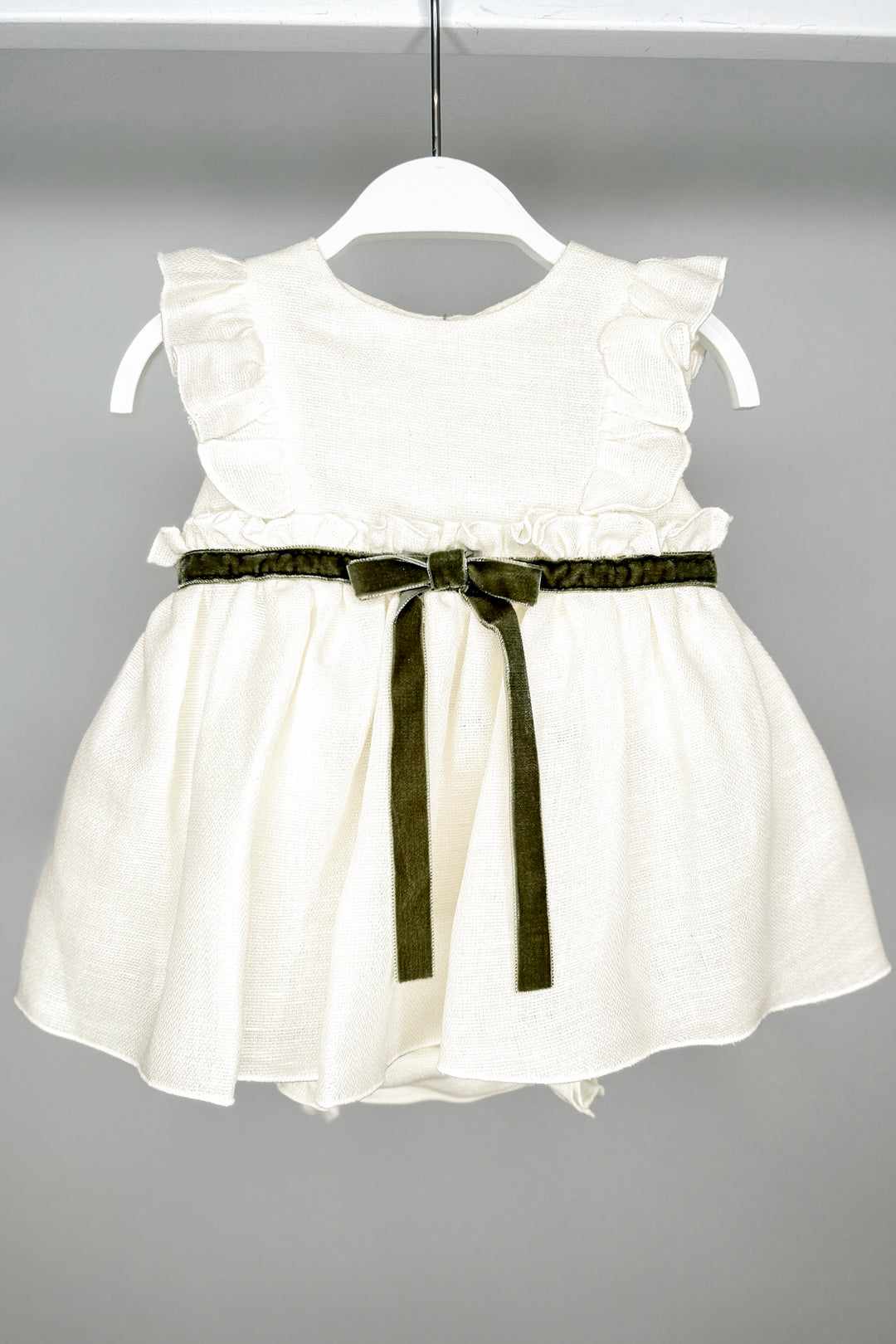 Eve Children "Arya" Ivory Linen Dress & Bloomers | Millie and John