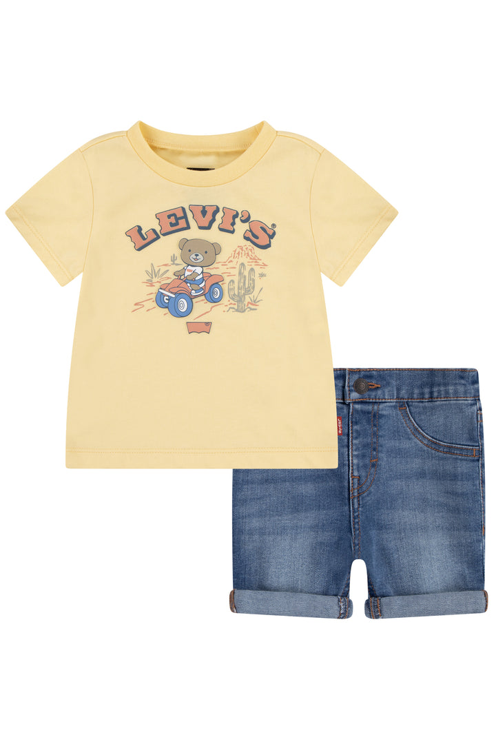 Lemon Bear T-Shirt & Denim Shorts