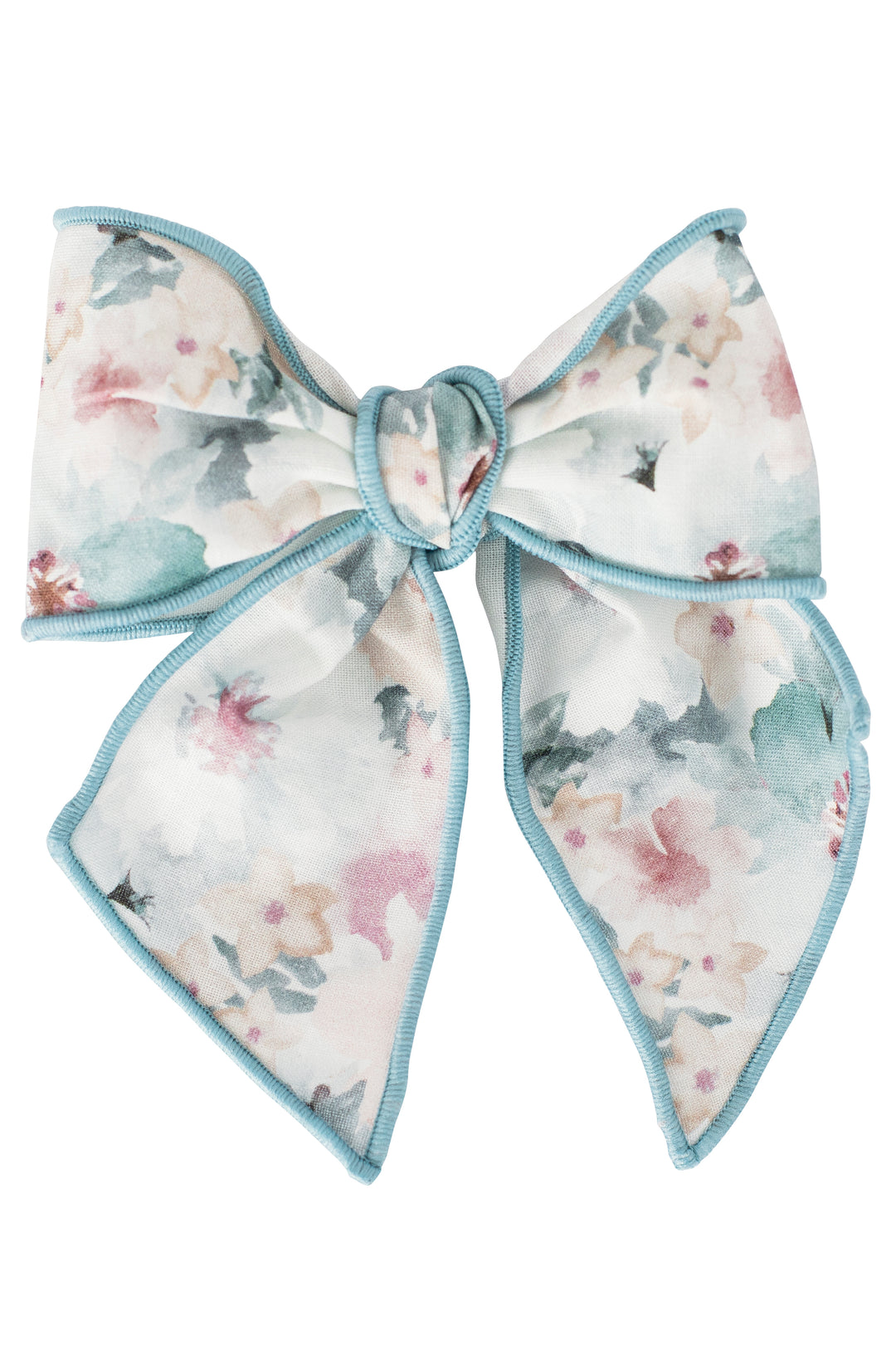 Calamaro Excellentt PREORDER Dusky Blue Floral Hair Bow | Millie and John