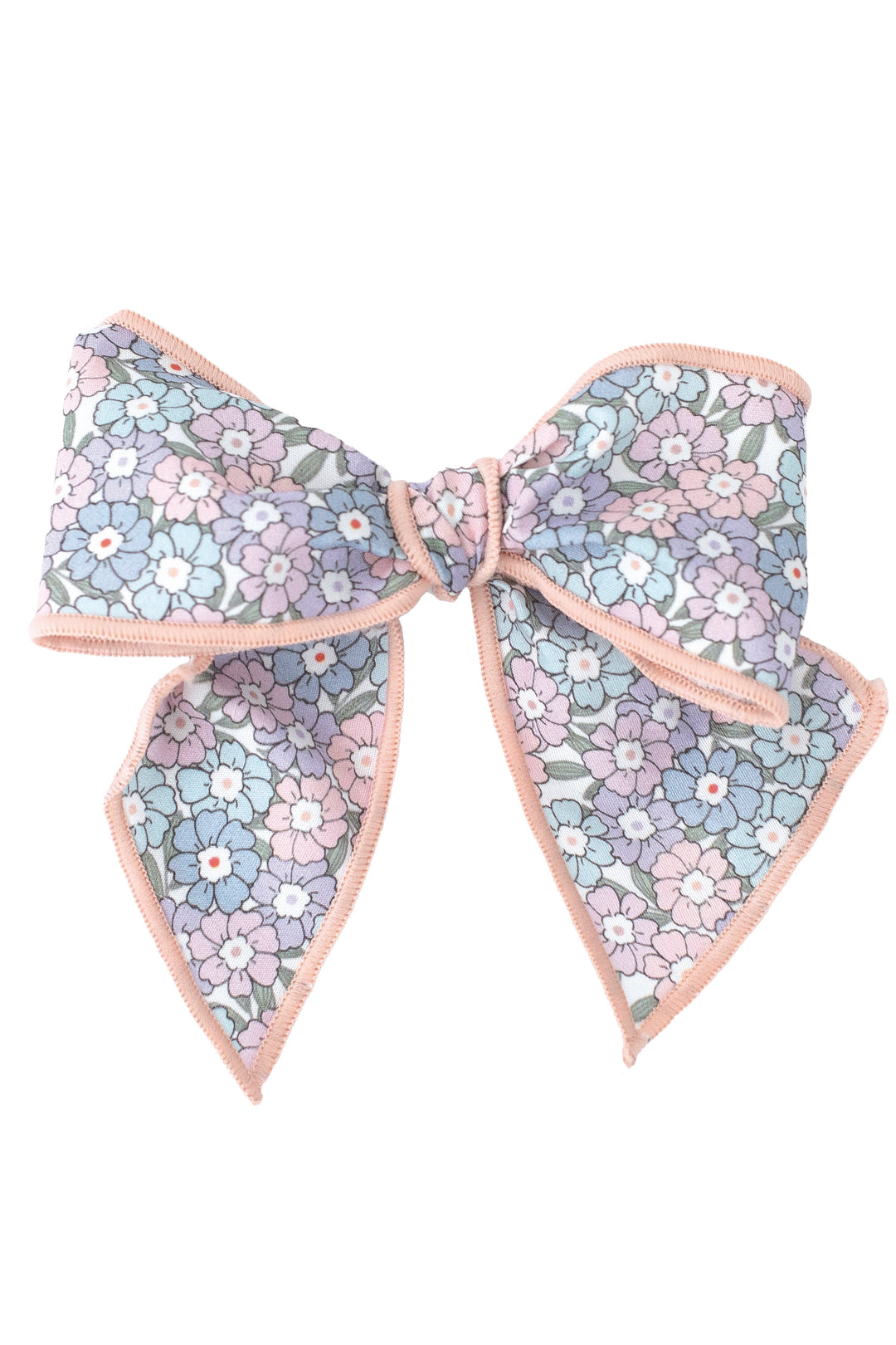 Peach & Lilac Floral Hair Bow