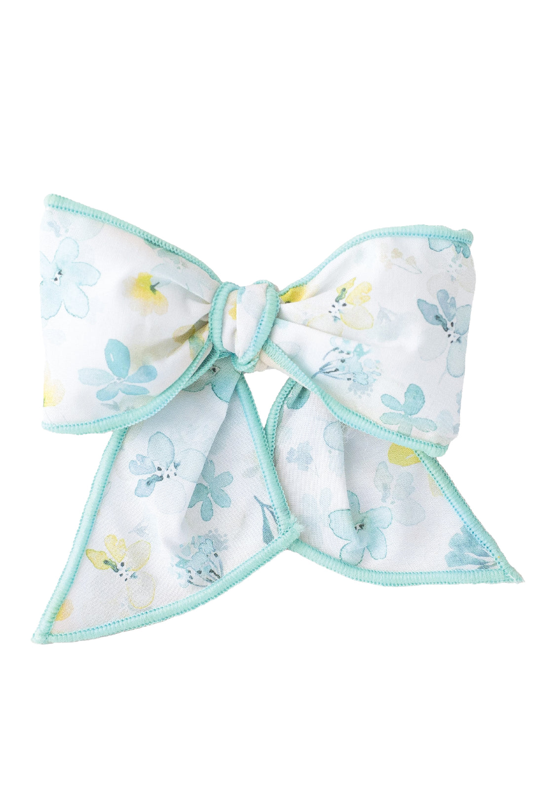 Turquoise & Lemon Floral Hair Bow