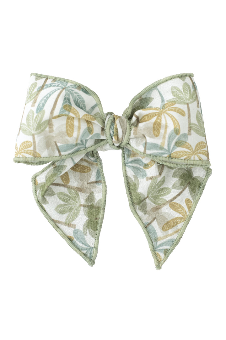 Olive Green Palm Tree Hair Bow