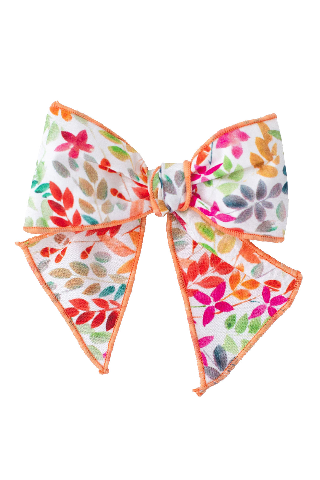 Orange Floral Hair Bow