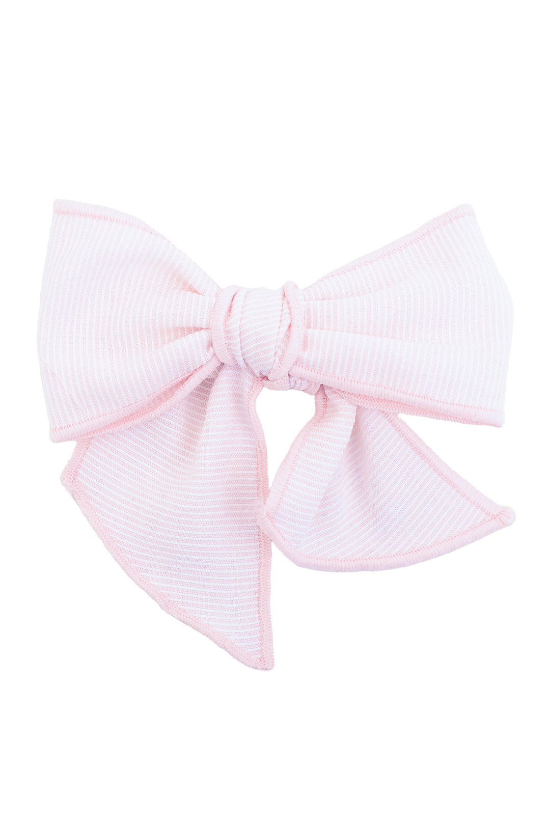 Pale Pink Striped Hair Bow
