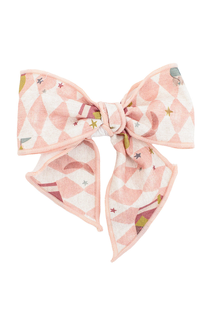 Dusky Peach Circus Hair Bow