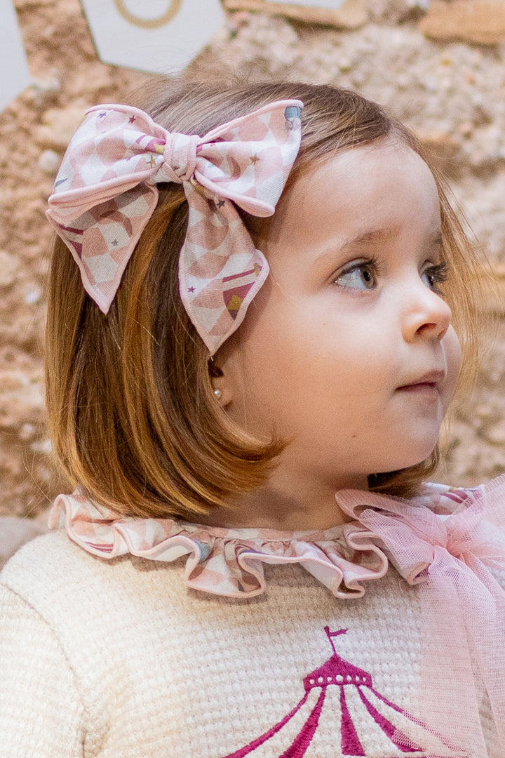 Dusky Peach Circus Hair Bow