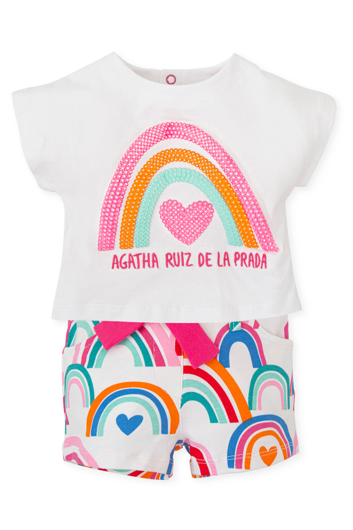 Agatha Ruíz de la Prada "Leia" Rainbow T-Shirt & Shorts | Millie and John