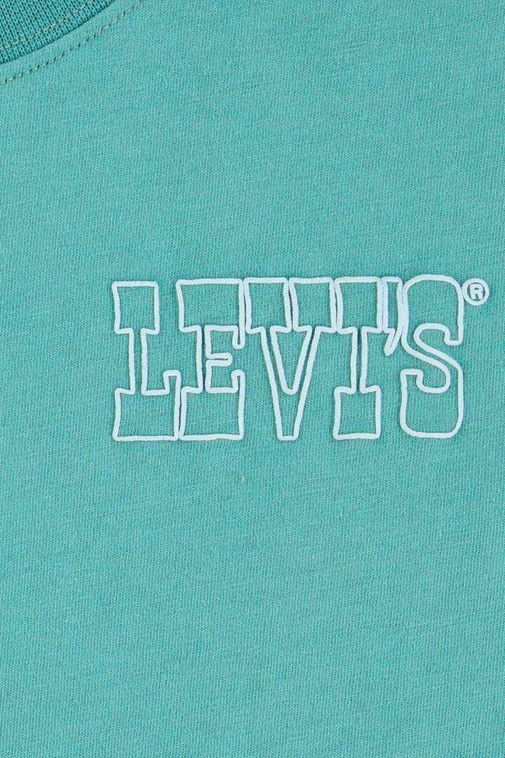Teal Retro Back Print T-Shirt