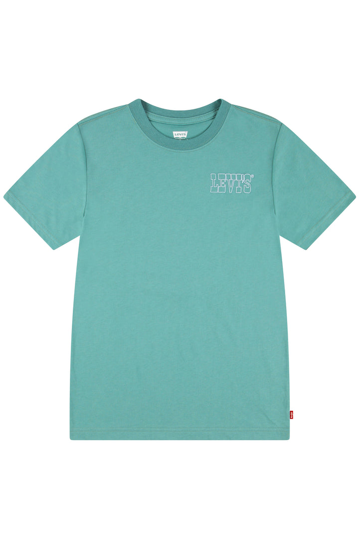 Teal Retro Back Print T-Shirt