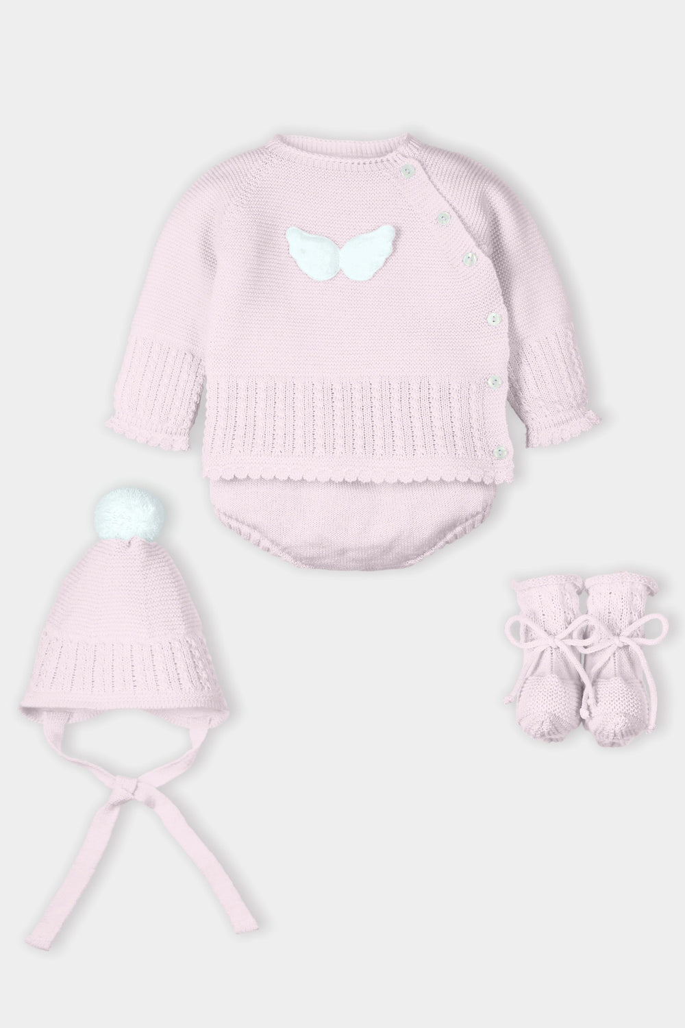 Mac Ilusión PREORDER "Dara" Knitted Angel Wings Outfit Set | Millie and John