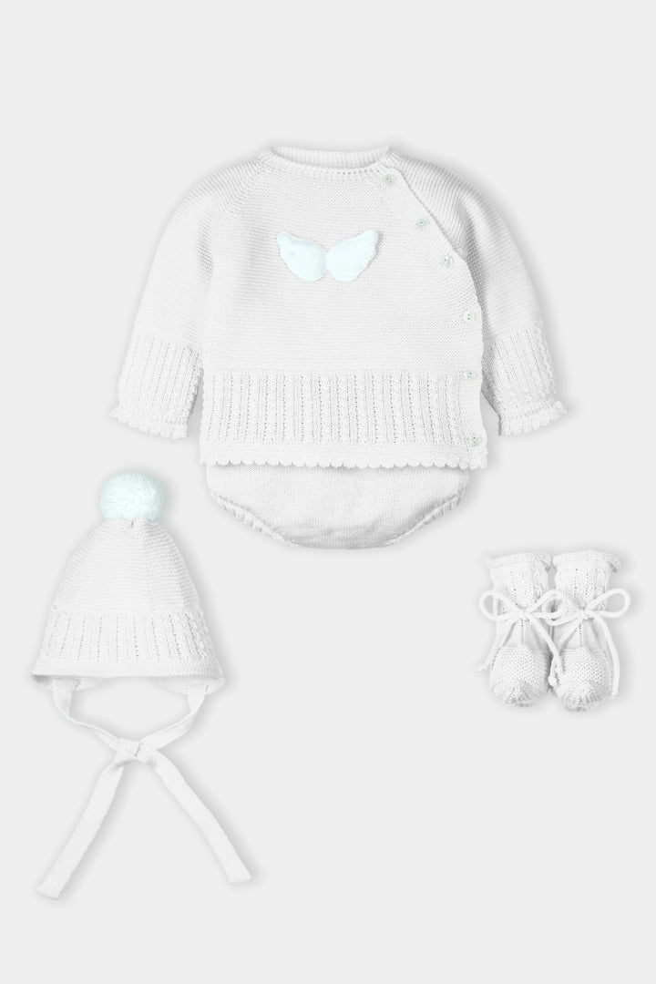 Mac Ilusión PREORDER "Dara" Knitted Angel Wings Outfit Set | Millie and John