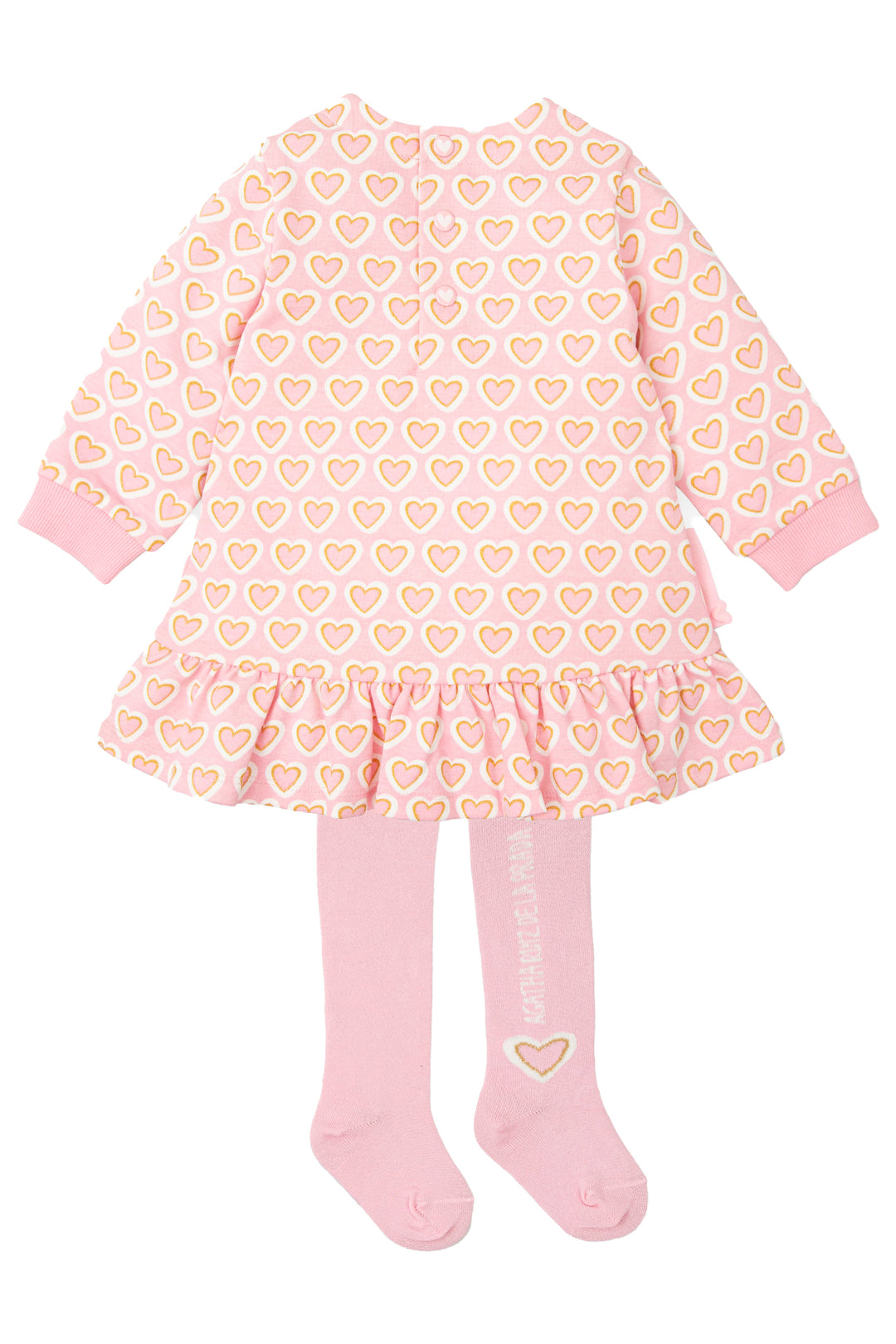 "Sloane" Baby Pink Heart Dress & Tights