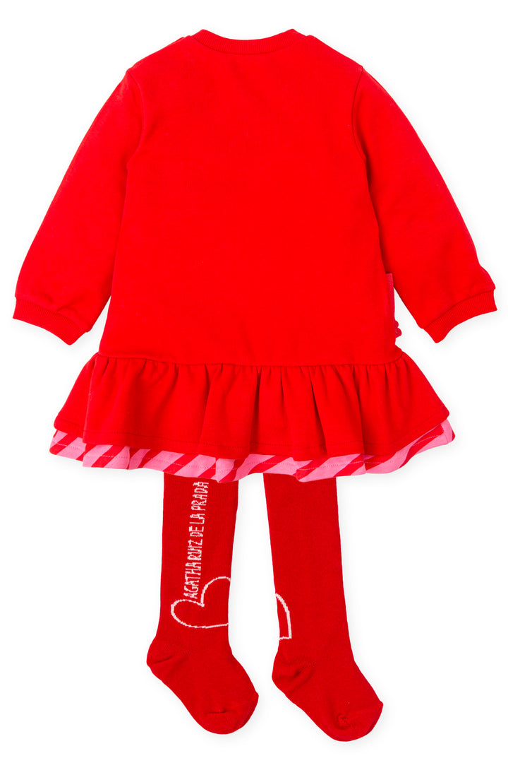 "Ruby" Red Heart Dress & Tights