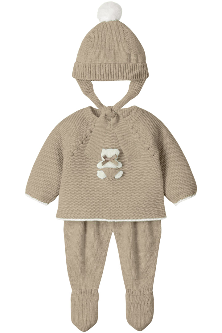 "Briar" Hazelnut Knit Teddy Top, Leggings & Hat