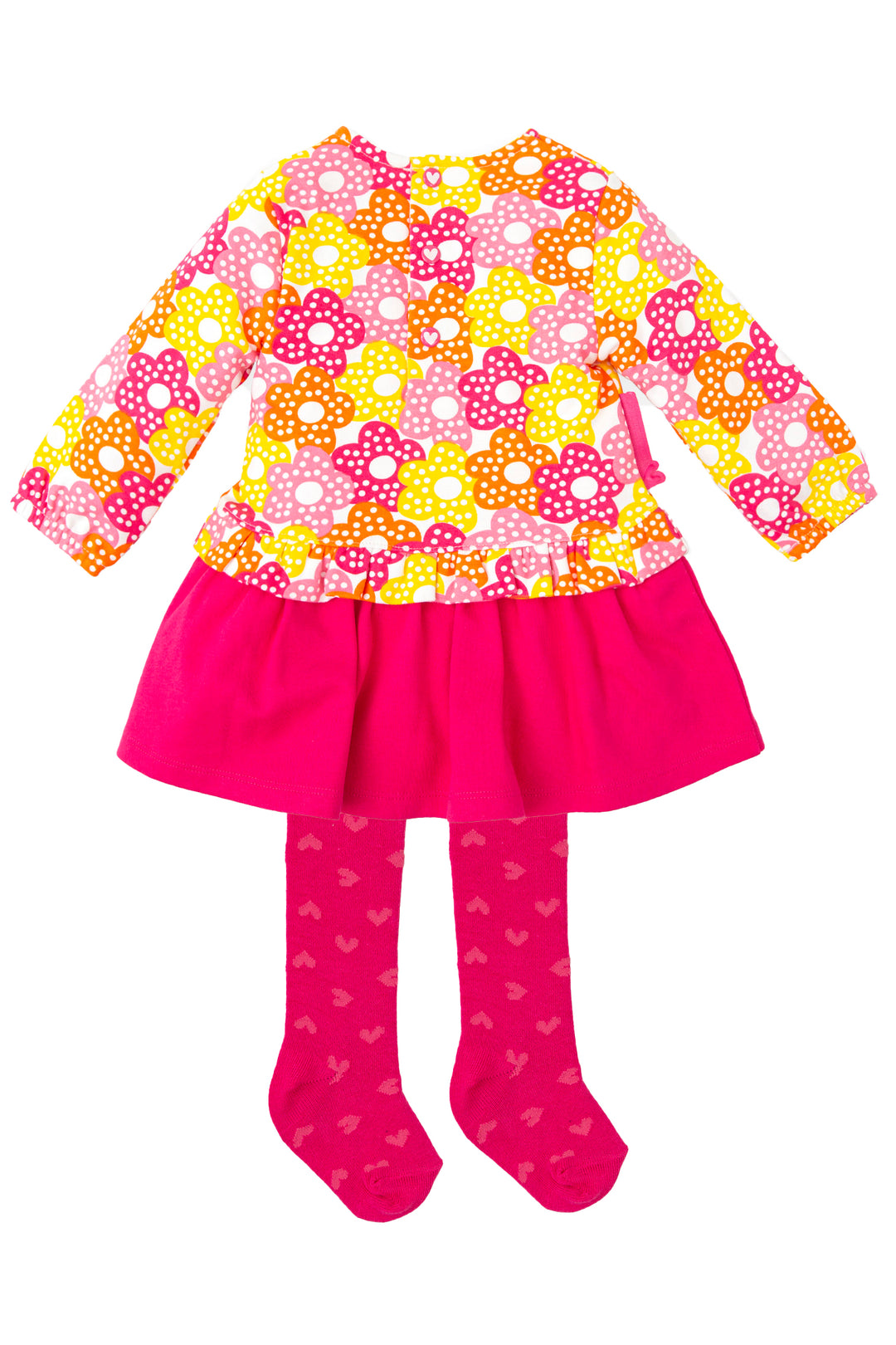 "Antonia" Yellow & Fuchsia Flower Dress & Tights