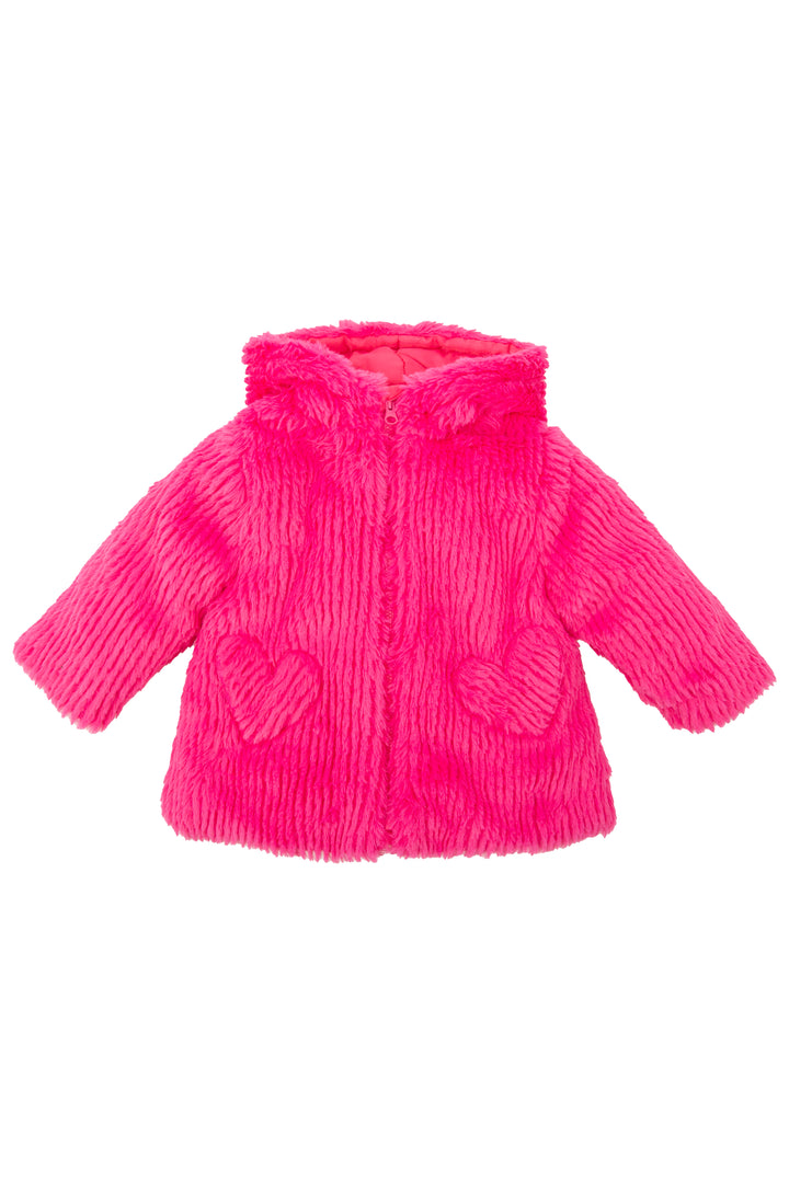 Fuchsia Pink Faux Fur Jacket