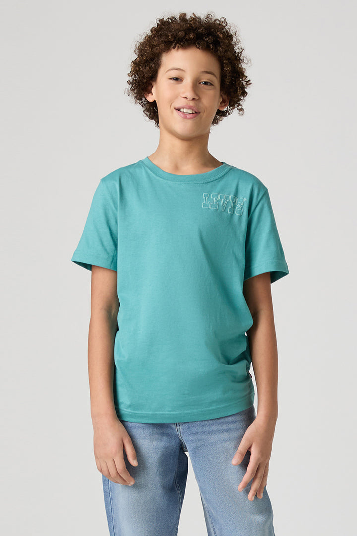 Teal Retro Back Print T-Shirt
