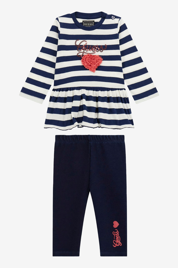 "Pippa" Navy & White Striped Tunic & Leggings