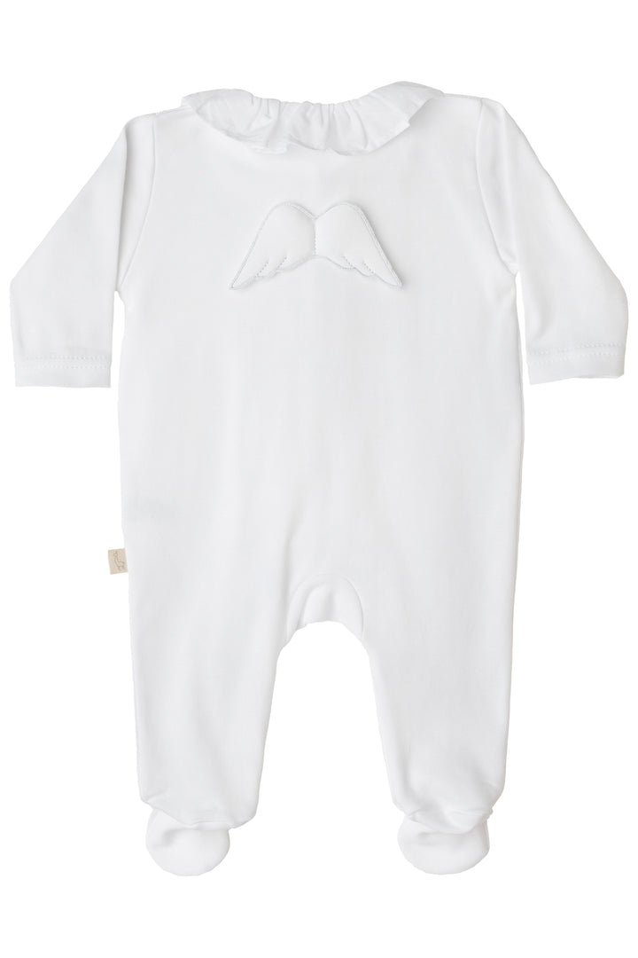 Baby Gi Cotton Angel Wing Ruffle Collar Sleepsuit | Millie and John