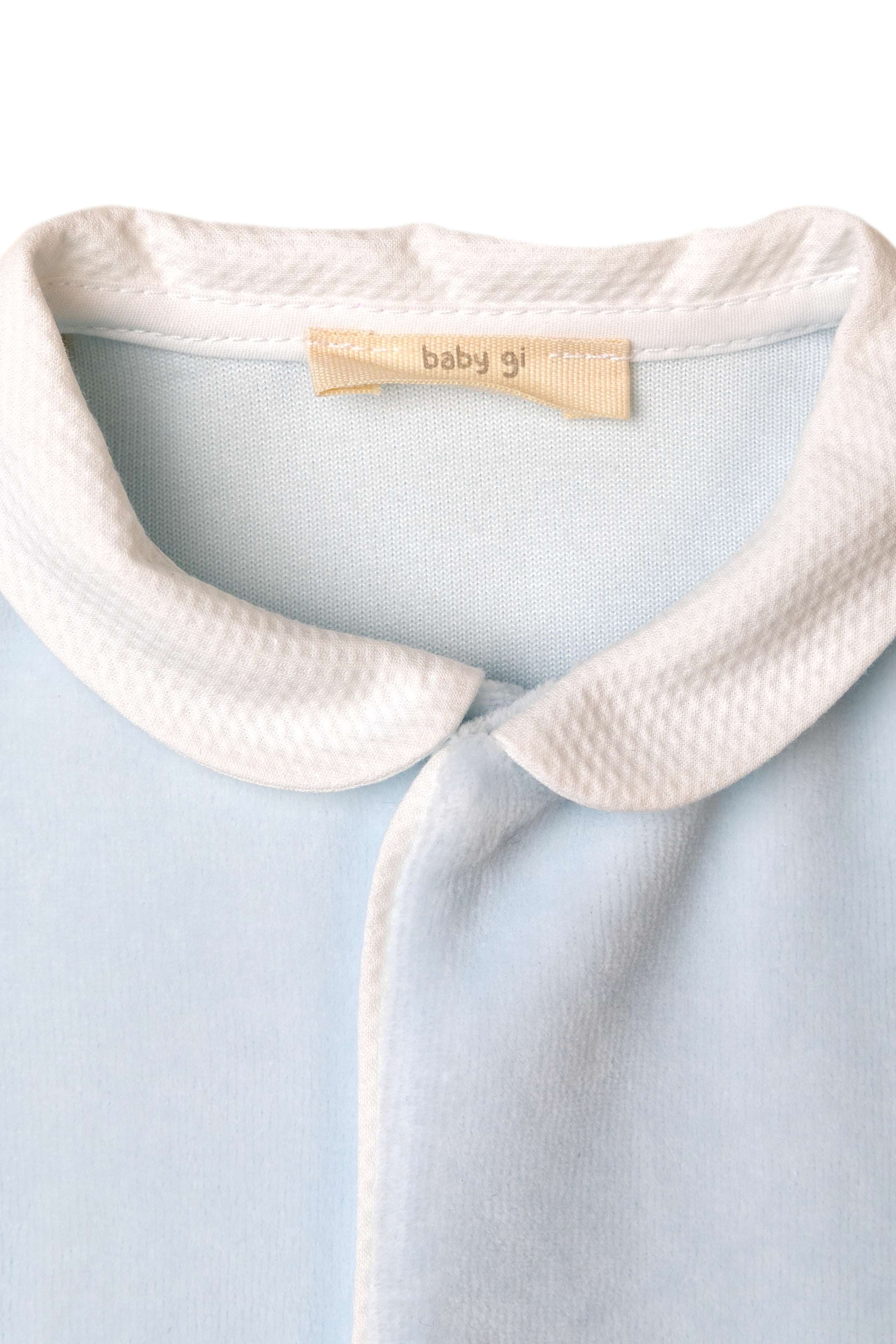 Baby Gi | Velour Angel Wing Rounded Collar Sleepsuit