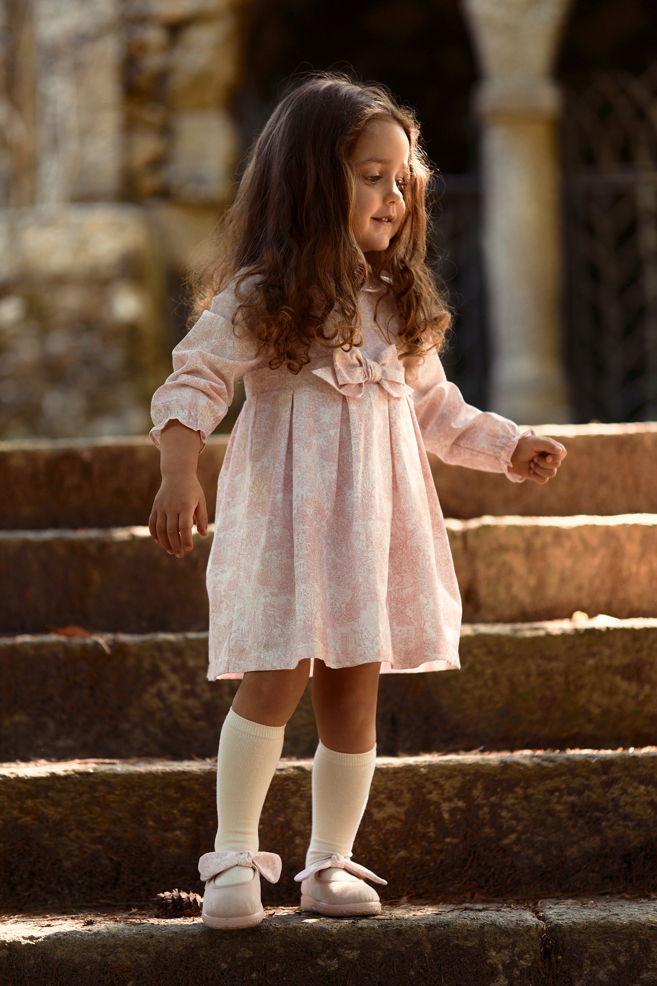 Baby Gi AW23 Cassandra Dusky Pink Toile Dress Millie and John