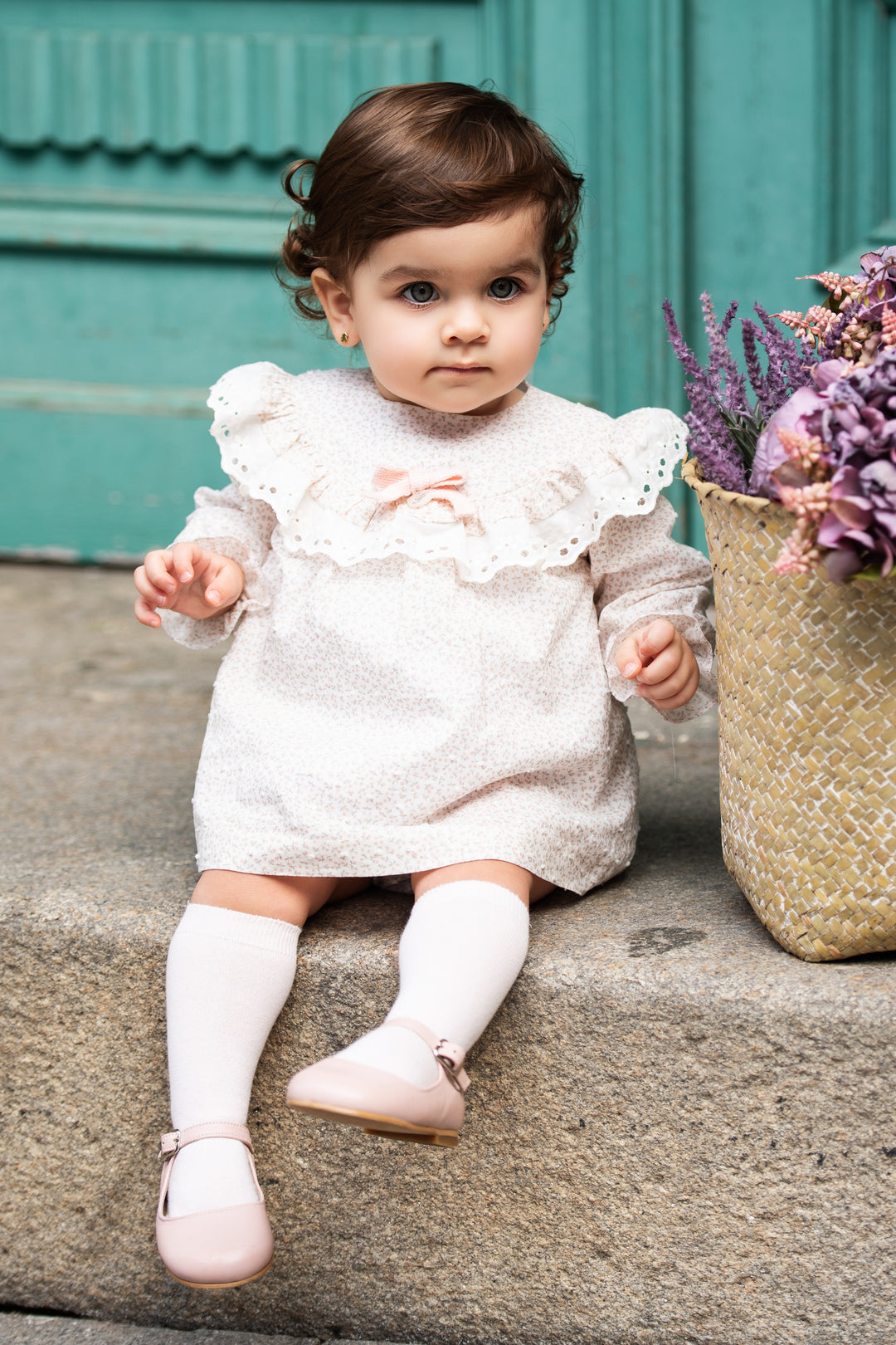 Foque "Petunia" Pink Floral Dress & Bloomers | Millie and John