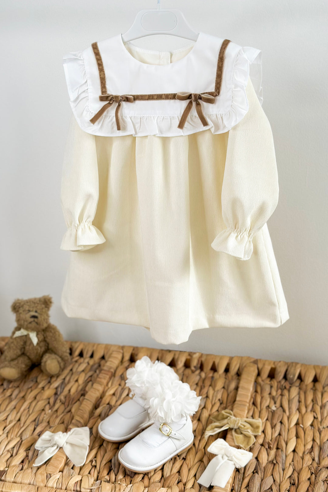"Lily" Cream Cord Dress