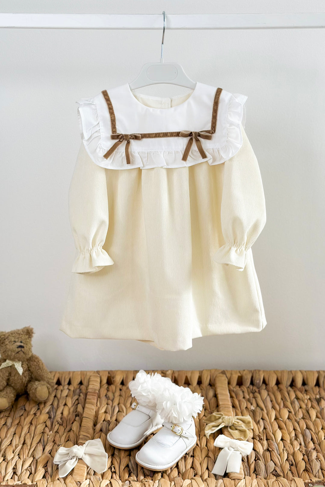 "Lily" Cream Cord Dress