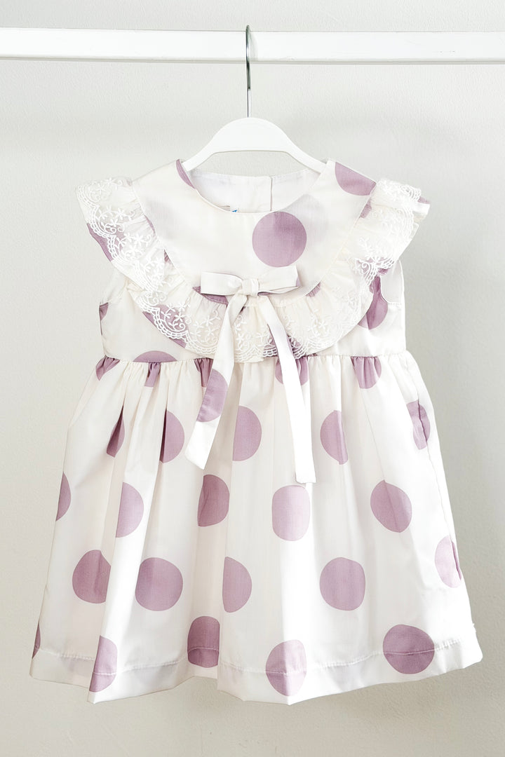 "Violet" Lilac Polka Dot Dress