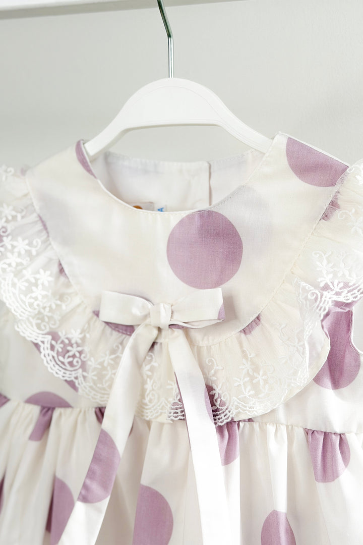 "Violet" Lilac Polka Dot Dress