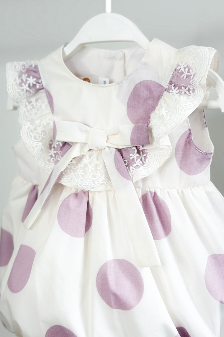 "Camille" Lilac Polka Dot Romper