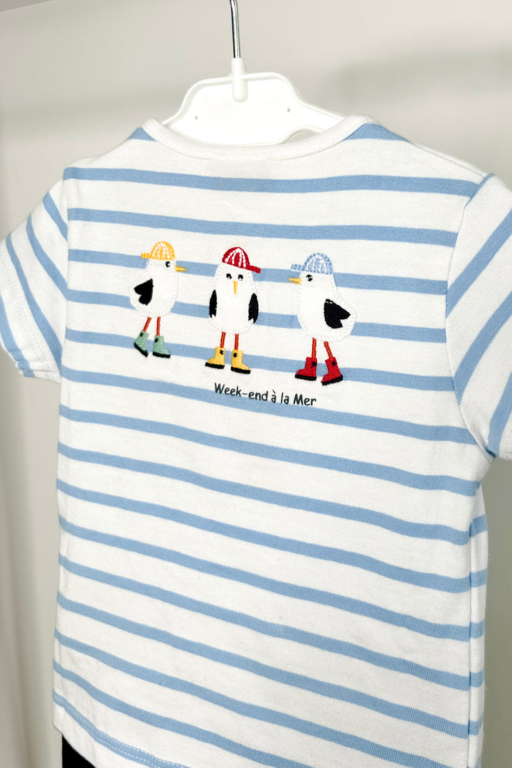 "Finnegan" Blue Striped Tee & Navy Shorts