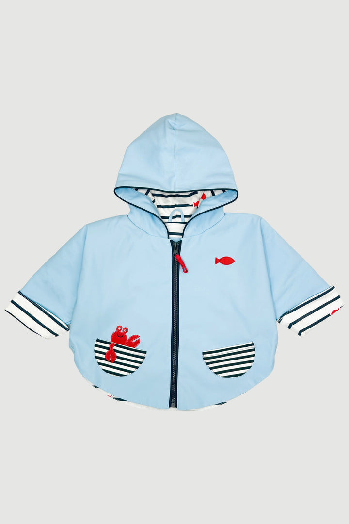 "Georgie" Sky Blue Waterproof Cape
