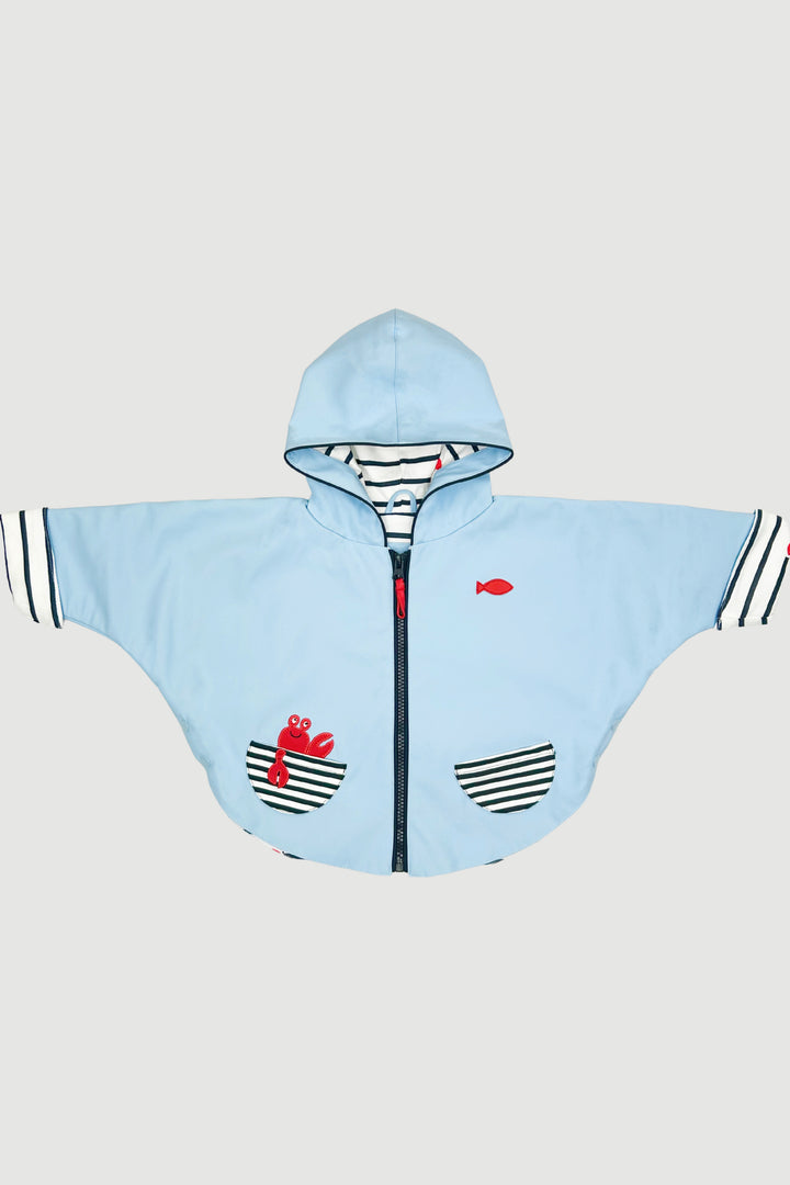 "Georgie" Sky Blue Waterproof Cape