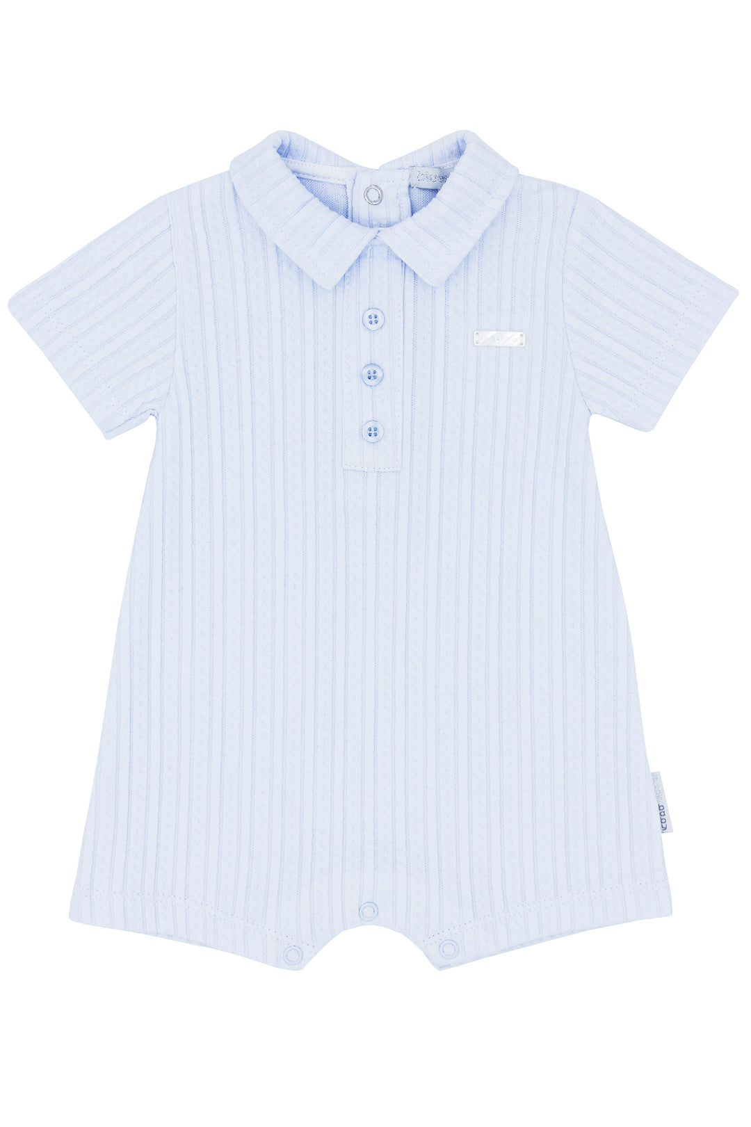 Blues Baby PREORDER "Laurence" Baby Blue Cable Knit Romper | Millie and John