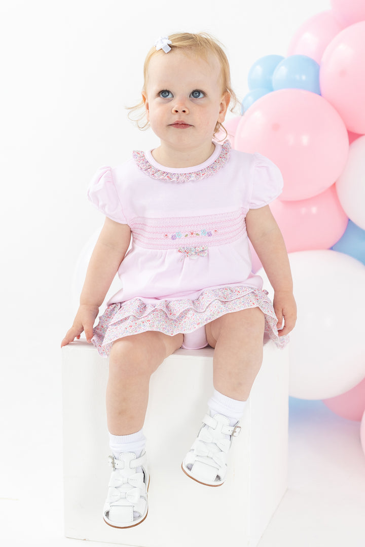 Blues Baby PREORDER "Tabitha" Pink Floral Blouse & Skirt | Millie and John