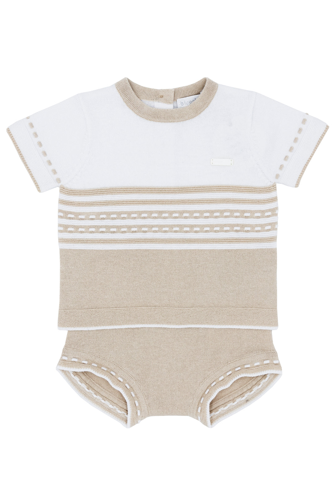 Blues Baby "Nathaniel" Beige Knit Top & Jam Pants | Millie and John