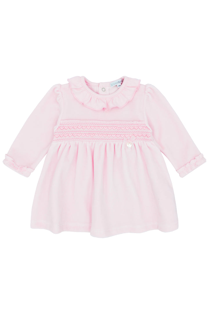 "Siena" Pink Smocked Velour Dress