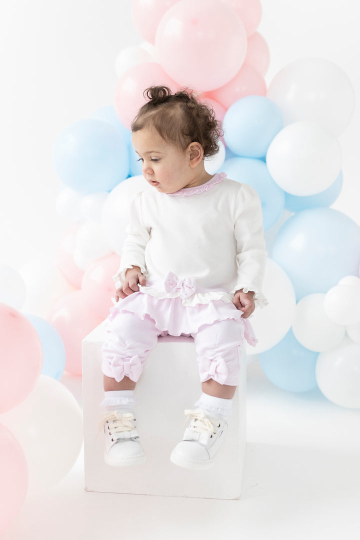 "Lila" Ivory & Pink Tunic Top & Leggings