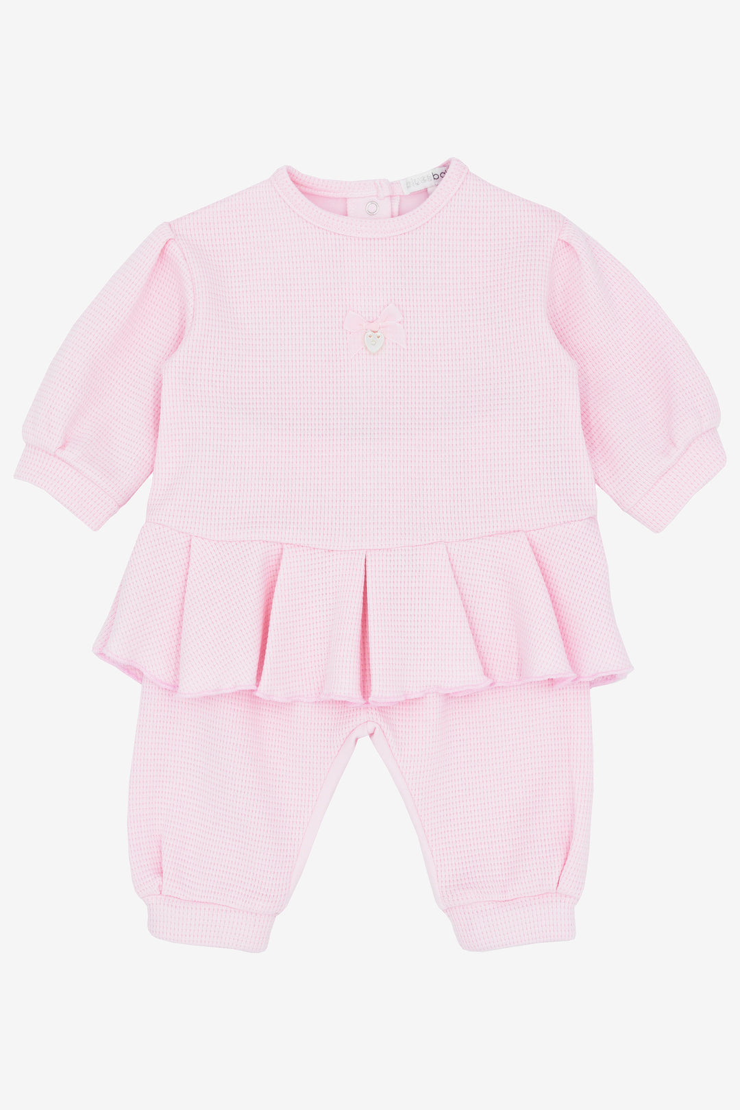 "Hallie" Pink Waffle Top & Trousers