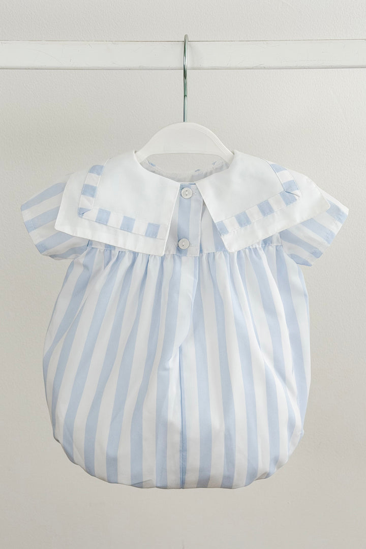 "Oliver" Blue Striped Sailor Romper