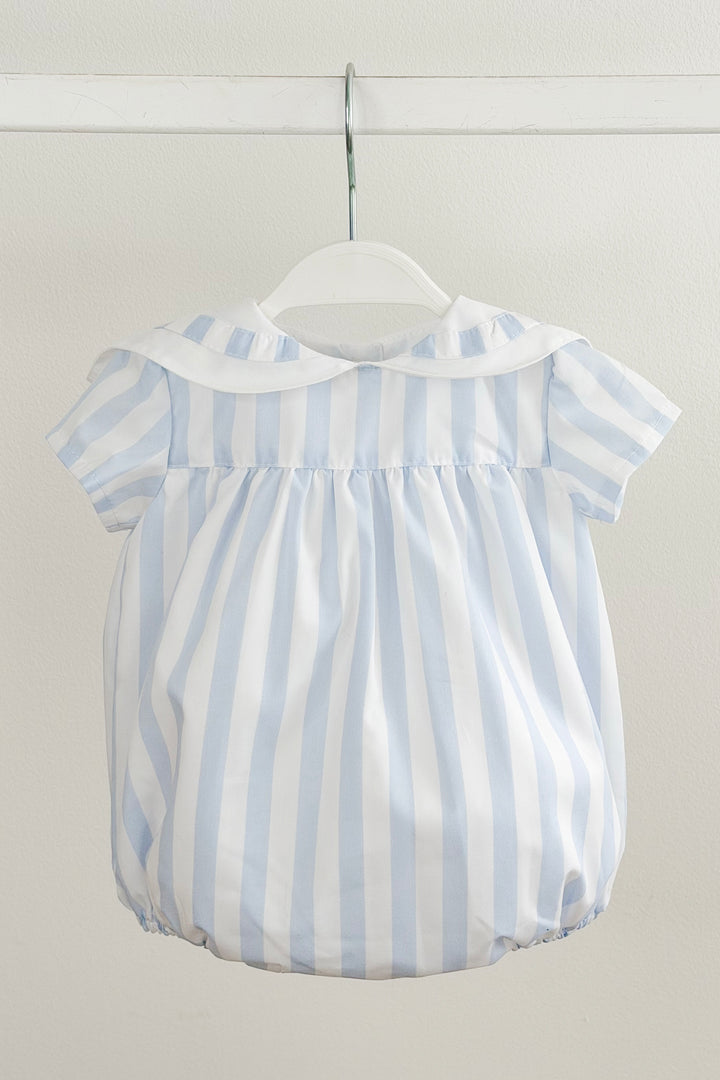 "Oliver" Blue Striped Sailor Romper