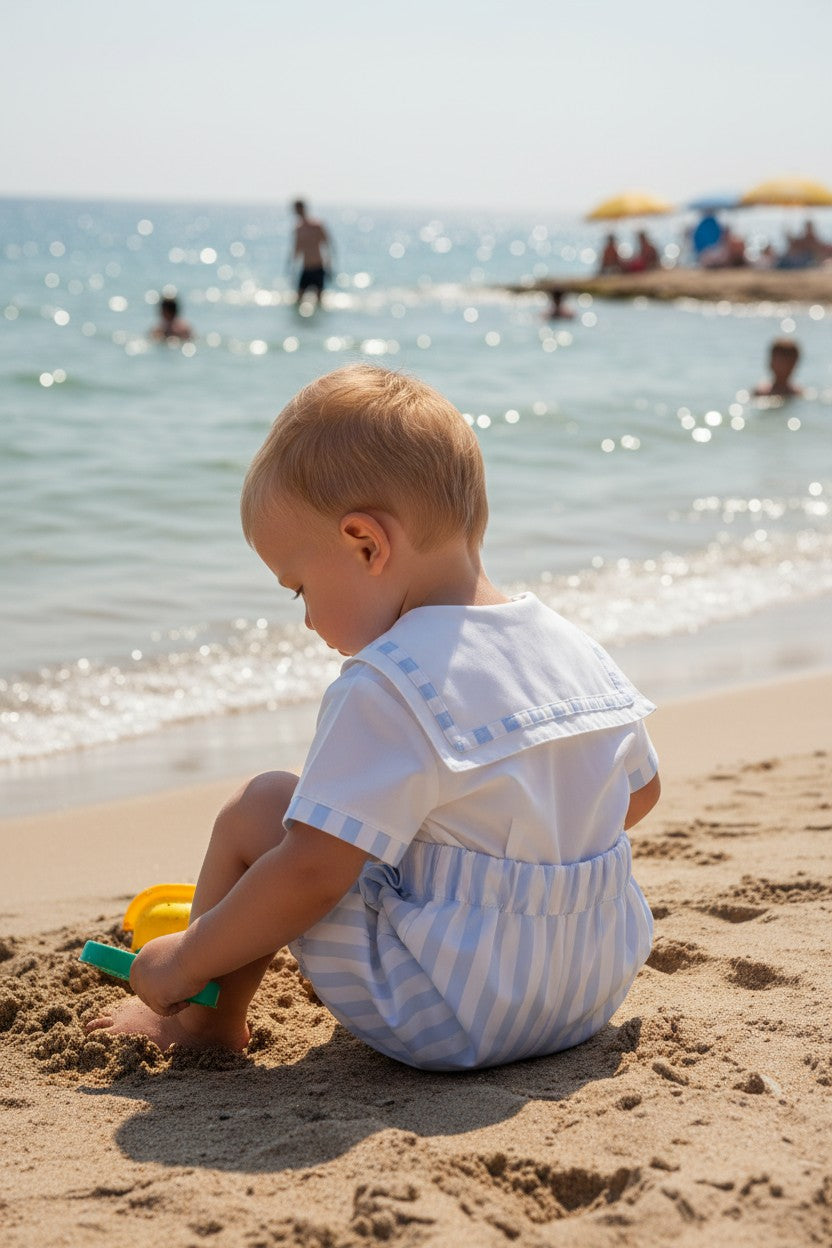 "Sebastian" Blue Striped Sailor Shirt & Jam Pants