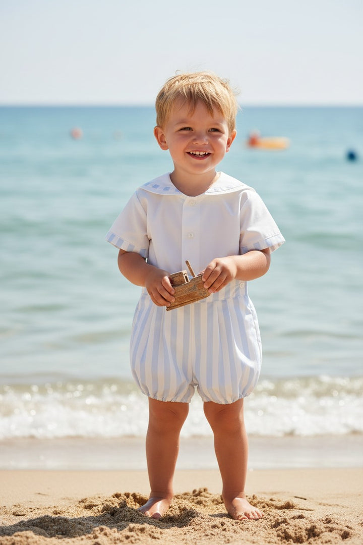 "Sebastian" Blue Striped Sailor Shirt & Jam Pants